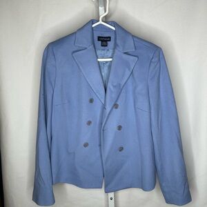 Ann Taylor Double-Breasted Light Blue Blazer